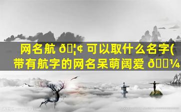 网名航 🦢 可以取什么名字(带有航字的网名呆萌阔爱 🌼 )